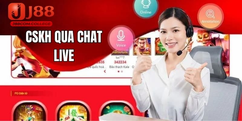 Chăm sóc khách hàng j88 trực tuyến qua chat live